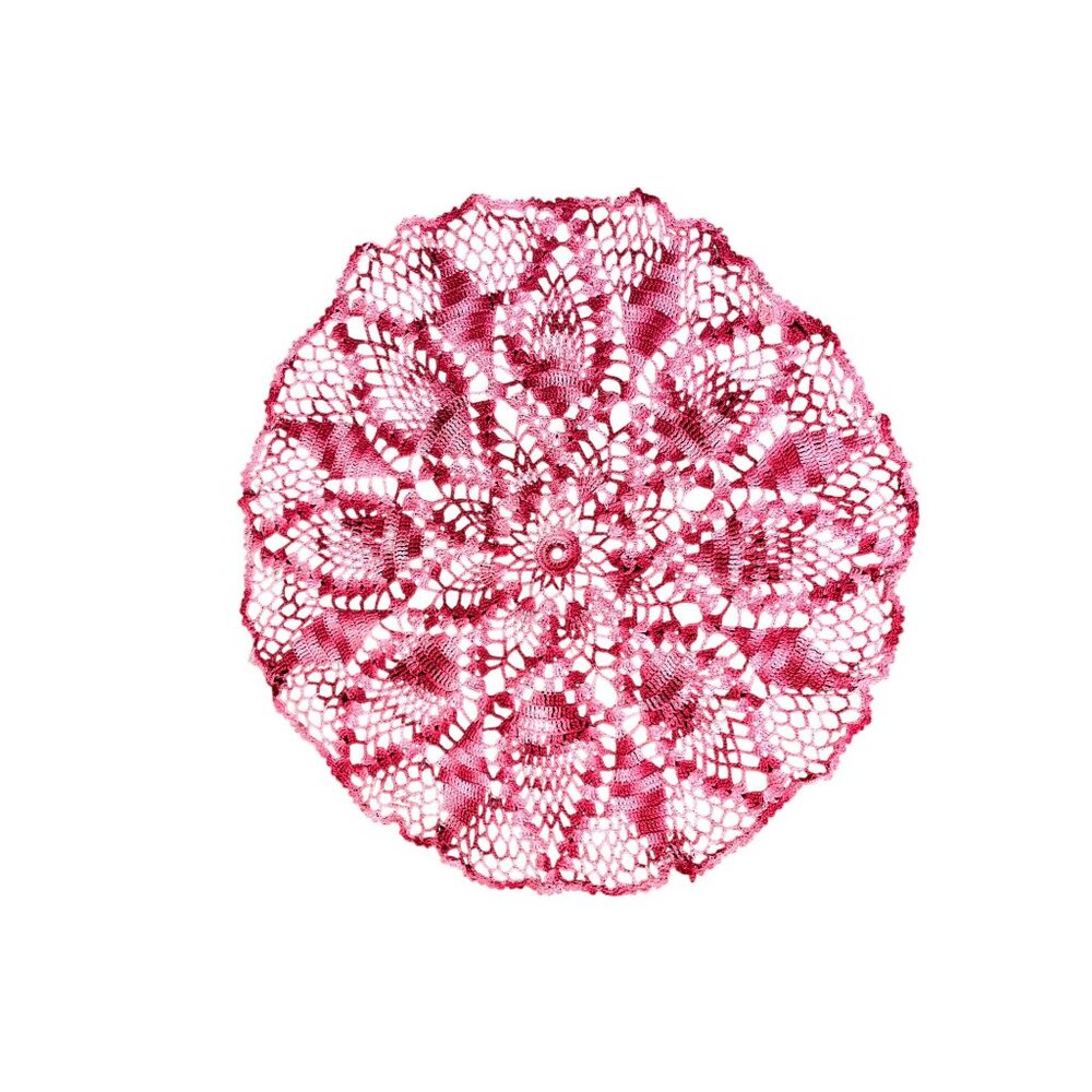 Vintage Pinks Crochet Doily Round 20.5” Handmade Lace Table Decor - Picture 3 of 7